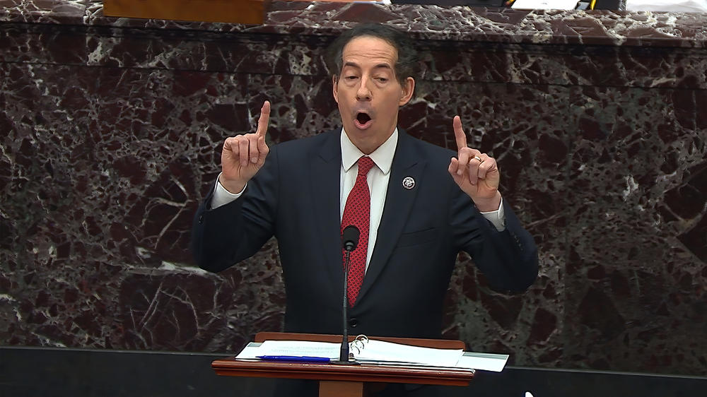 House impeachment manager Rep. Jamie Raskin, D-Md., opened the Senate impeachment trial of former President Donald Trump with a personal speech and a disturbing video montage of the attack on the Capitol on Jan. 6.