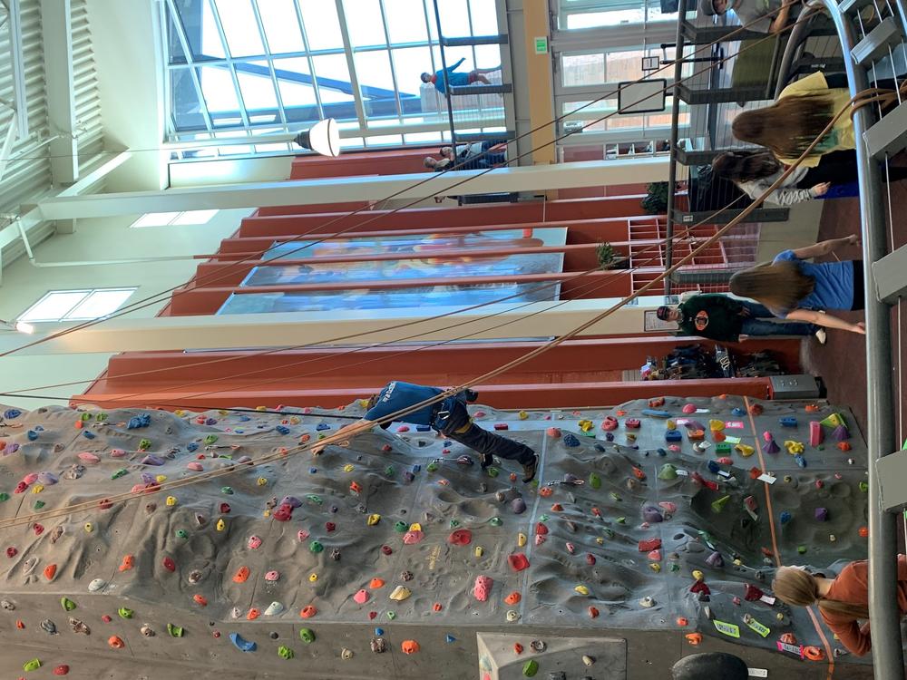 Pinedale's three-story climbing wall, inside a 22 million aquatic center, was largely funded by tax revenue from the fossil fuels industry.