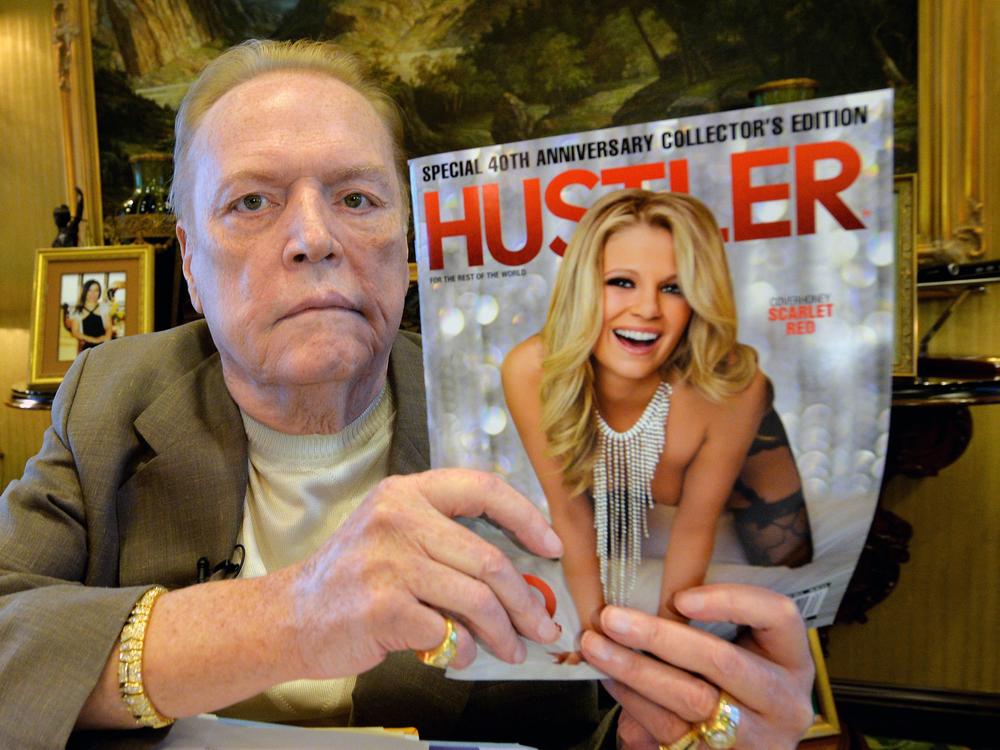 Larry Flynt talks about the 40th anniversary of <em>Hustler</em> magazine at his offices in Beverly Hills, Calif., on Aug. 26, 2014.