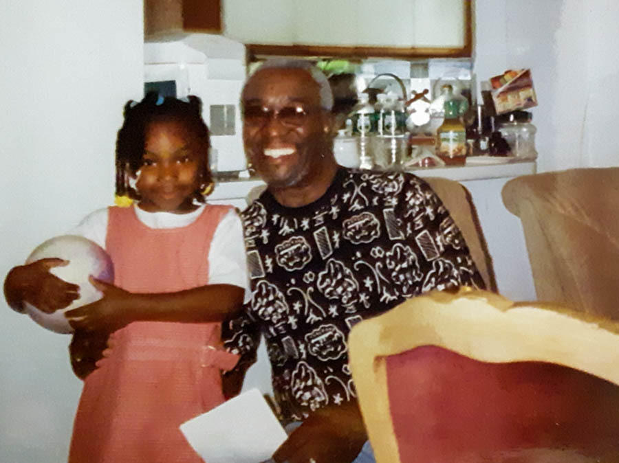 Young Jada Salter and her grandfather, William Salter, in 2002.