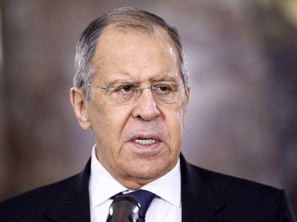 In a photo released by the Russian Foreign Ministry Press Service, Russian Foreign Minister Sergey Lavrov speaks during a meeting in Moscow earlier this month. Lavrov said Friday that Russia was prepared to cut ties with the European Union if the bloc imposed new sanctions.
