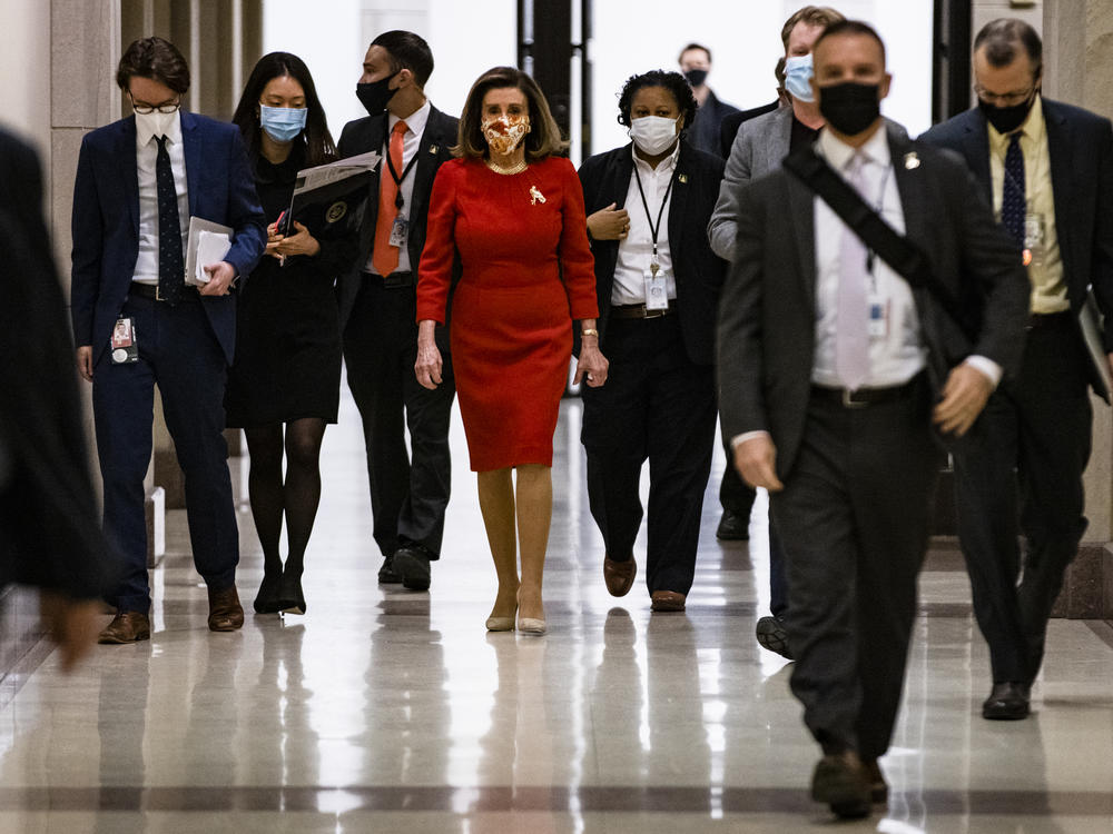 House Speaker Nancy Pelosi, seen at the Capitol on Feb. 11, has called for an independent commission to investigate the Jan. 6 Capitol insurrection.
