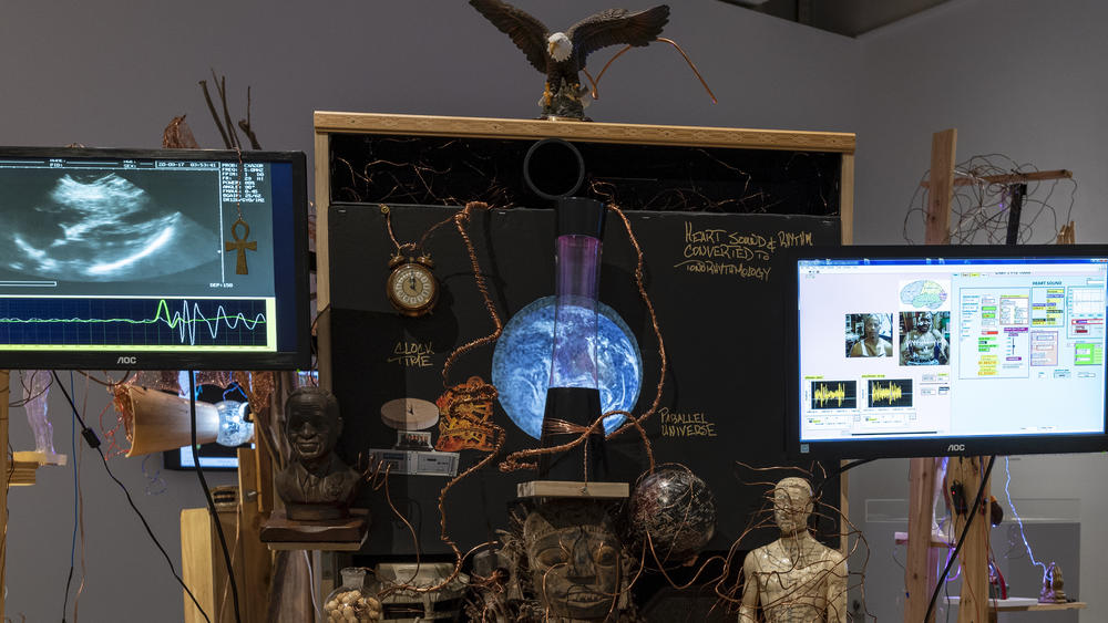 Detail from the exhibition <em>Milford Graves: </em><em>A Mind-Body Deal</em>, taken in 2020.