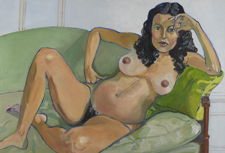 Alice Neel, <em>Claudia Bach Pregnant,</em> 1975, oil on canvas, Art by Women Collection, gift of Linda Lee Alter, 2011.1.23