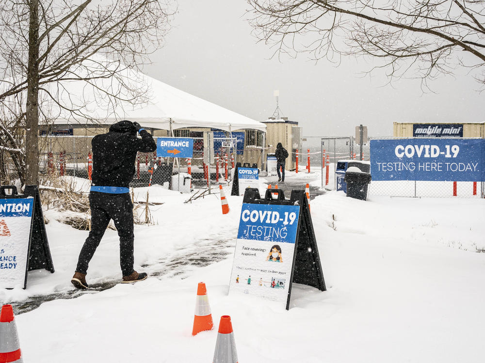 The Biden administration announced on Wednesday a range of initiatives to expand testing capacity in the U.S. A COVID-19 testing site in Seattle is seen here on Saturday.