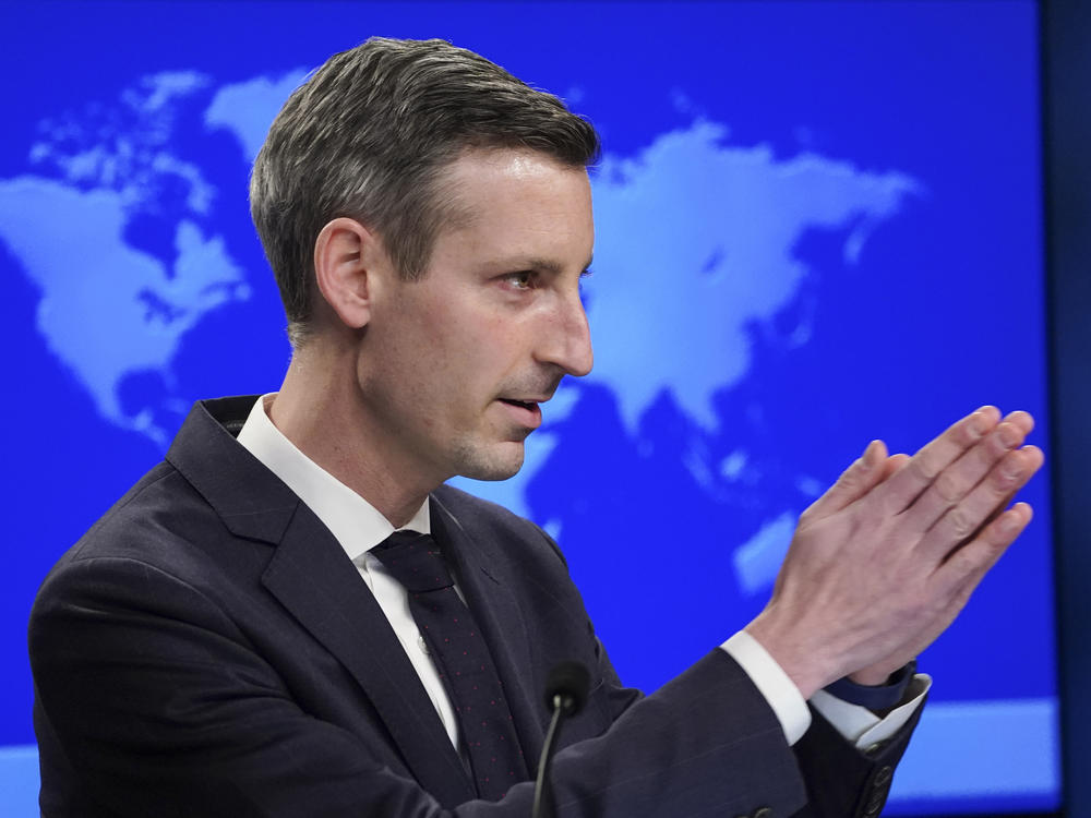State Dept. Spokesman Ned Price, seen on Monday, says the Biden administration is willing to talk with Iranian and European officials about the nuclear deal.