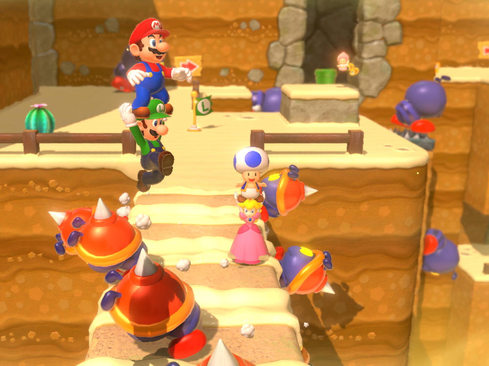 <em>Super Mario 3D World</em> allows online multiplayer in a beautifully designed environment.