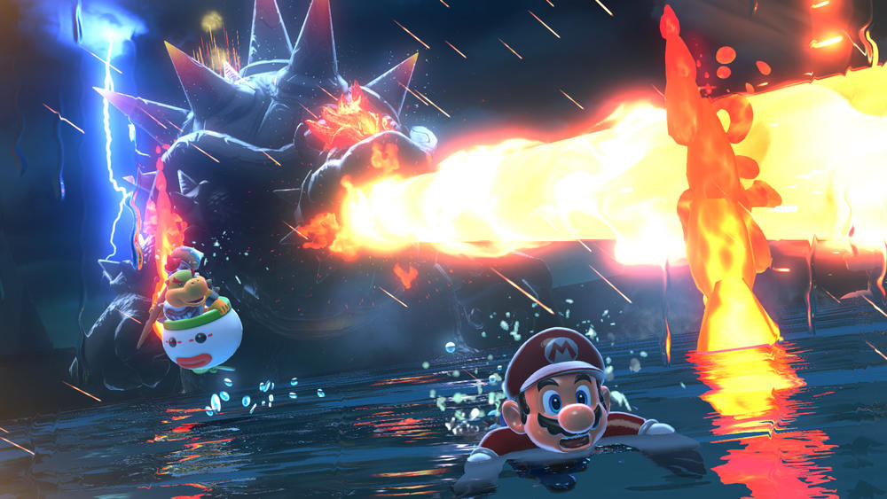 Dodging Bowser's fiery wrath is one of the hardest tasks in<em> Bowser's Fury. </em>