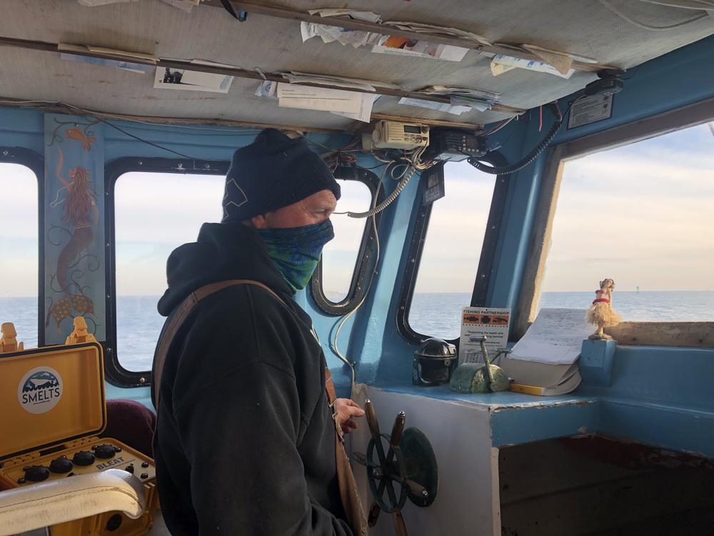 Rob Martin, 56, fishes off his boat, the Resolve, in Cape Cod Bay in Massachusetts.