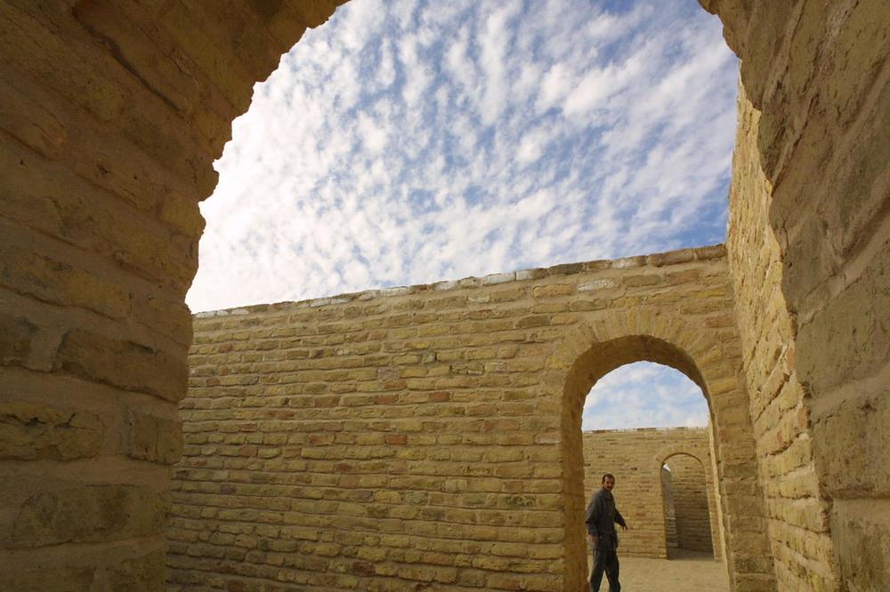 An Iraqi walks around the House of Abraham in the biblical city of Ur, in southern Iraq, in 2002. It is one of the sites Pope Francis is scheduled to visit on his trip to Iraq in March.