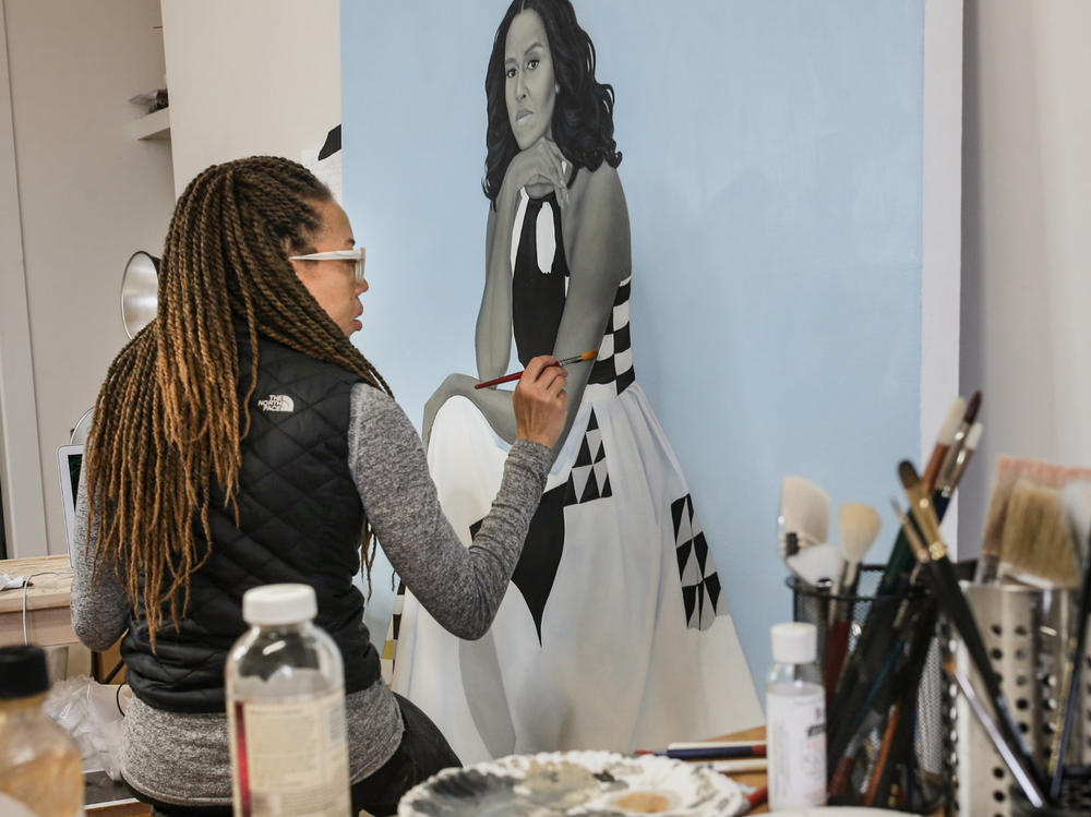 Amy Sherald, who painted the official portrait of Michelle Obama, appeared in the film <em>Black Art: In the Absence of Light.</em>