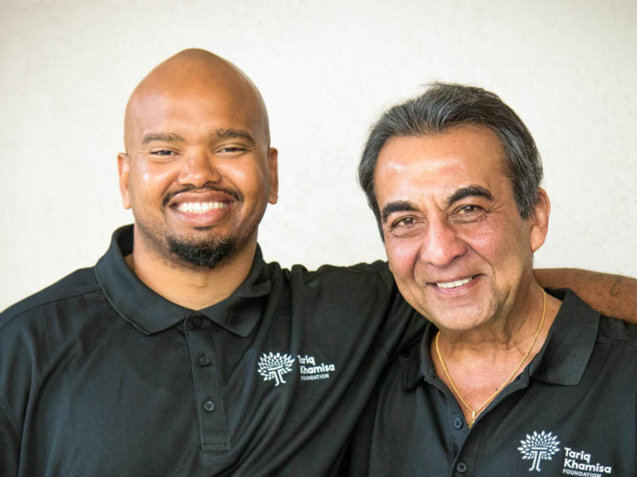 Tony Hicks, left, and Azim Khamisa in December 2019, in San Diego, Calif.