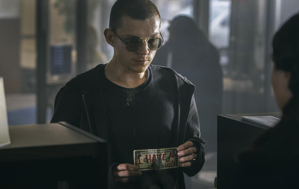 Tom Holland in <em>Cherry</em>, adapted from Nico Walker's book.