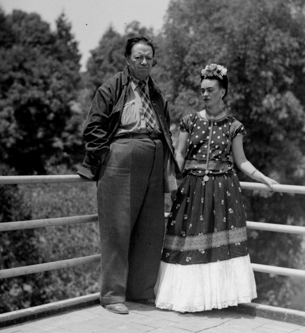 Diego Rivera and Frida Kahlo at their home in Mexico City on April 13, 1939.