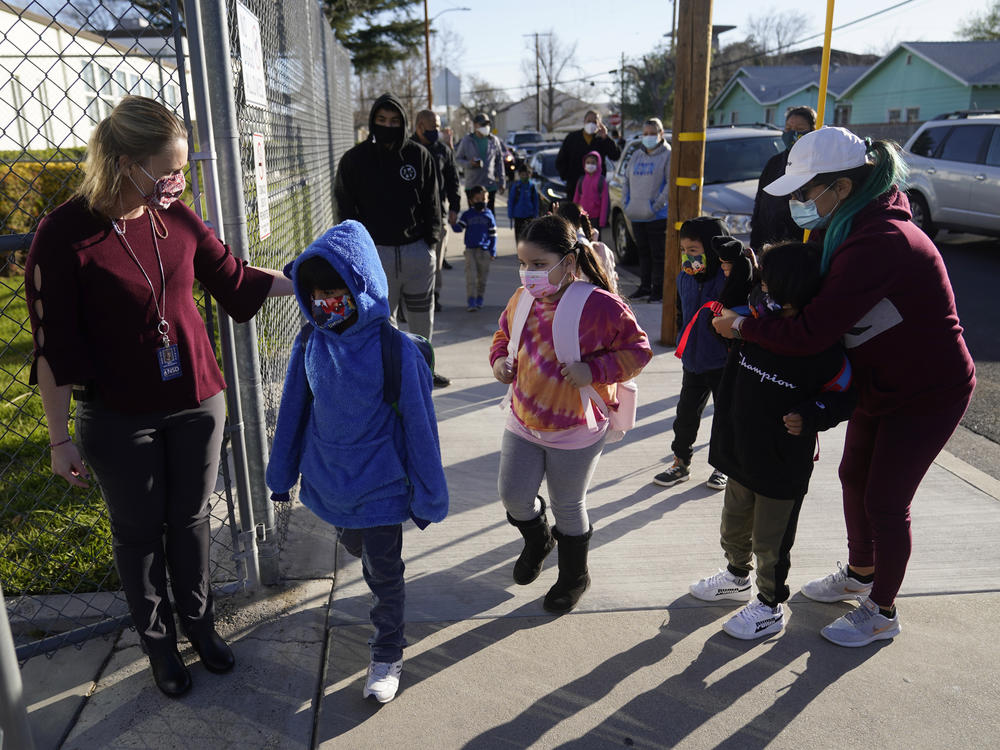 Students attending school in Santa Clarita, Calif., last week. California Gov. Gavin Newsom announced Monday that schools that offer in-person learning by the end of March will be eligible for a portion of funds totaling $2 billion.