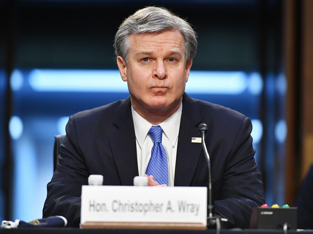 FBI Director Christopher Wray arrives Tuesday to testify before the Senate Judiciary Committee regarding the Jan. 6 insurrection at the Capitol.