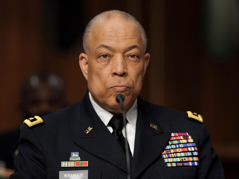 Maj. Gen. William Walker, commanding general of the D.C. National Guard, is seen during a joint hearing to discuss the Jan. 6 attack on the U.S. Capitol.