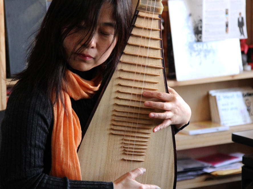 Wu Man performs a Tiny Desk concert at the NPR Music offices.