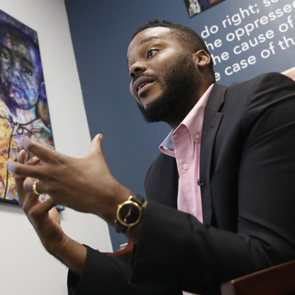 Michael Tubbs, at the time the mayor of Stockton, Calif., speaks during a 2019 interview. A universal basic income program run by a nonprofit founded by Tubbs gave $500 a month to 125 people who lived in census tracts at or below the city's median household income.