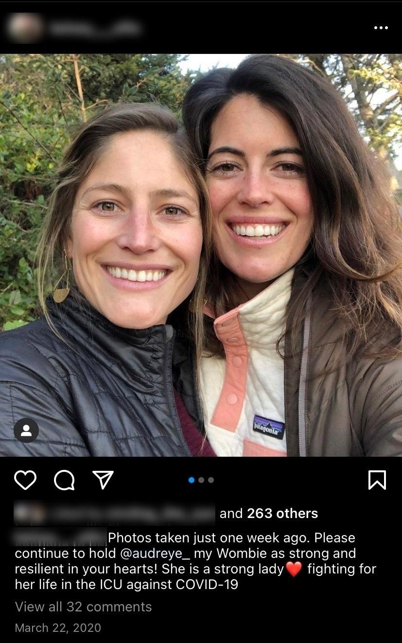 On her Instagram account, Kelsey (right) implored people to pray for Audrey as she fought for her life in an Oregon hospital.