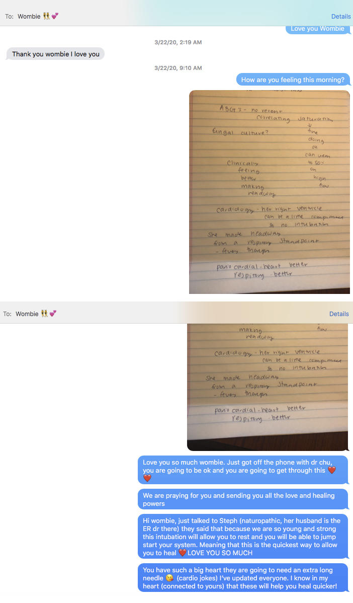 Kelsey kept texting Audrey with words of encouragement and love.