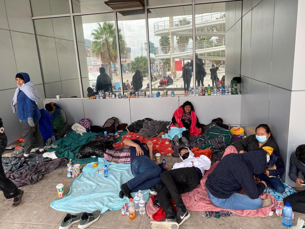 These are among the Central Americans who were expelled by the border patrol from the United States and left in Reynosa, Mexico. They say Mexican officials told them if they don't leave they would be sprayed with water.