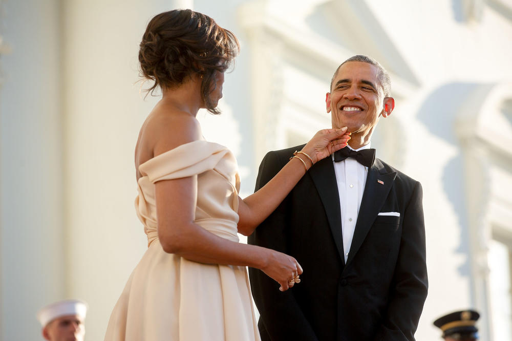 President Barack Obama and first lady Michelle Obama on the steps of the North Portico of the White House prior to the arrivals of the U.S.-Nordic Leaders Summit, May 13, 2016.
