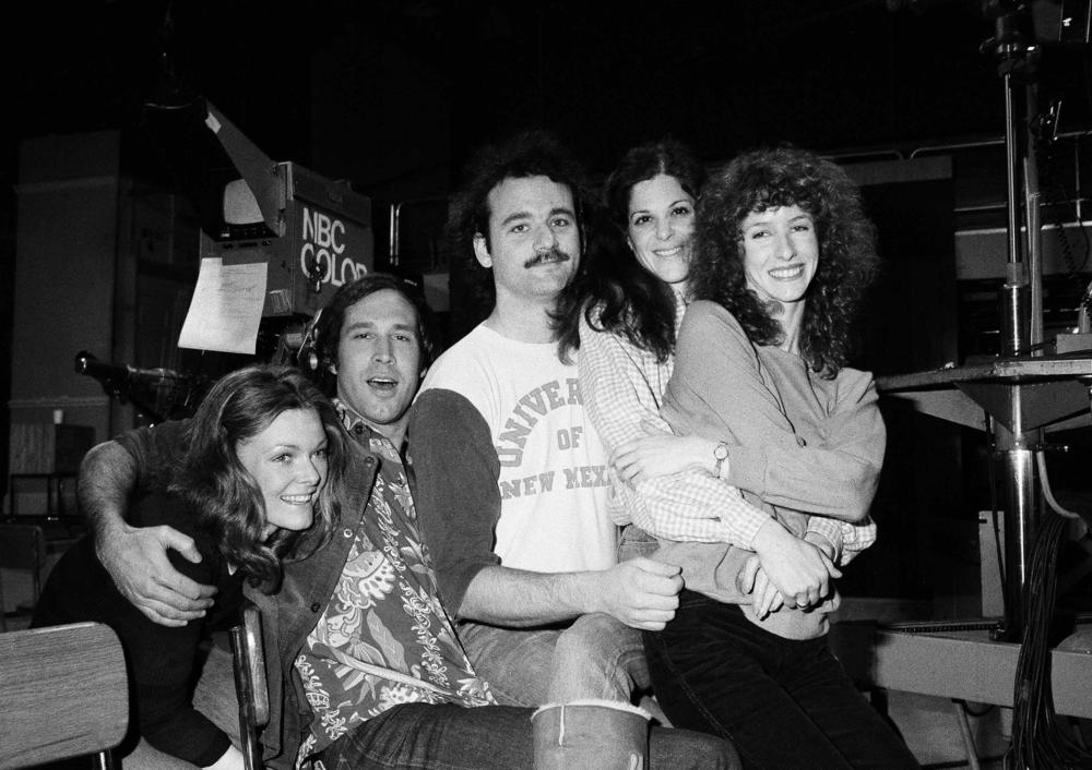 Jane Curtin, from left, Chevy Chase, Bill Murray, Gilda Radner and Laraine Newman in February 1978.
