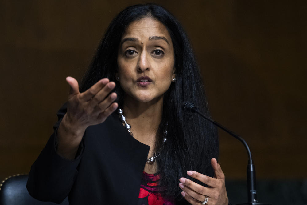 Vanita Gupta, nominee for associate attorney general, is pictured in June 2020 at a hearing on police use of force.