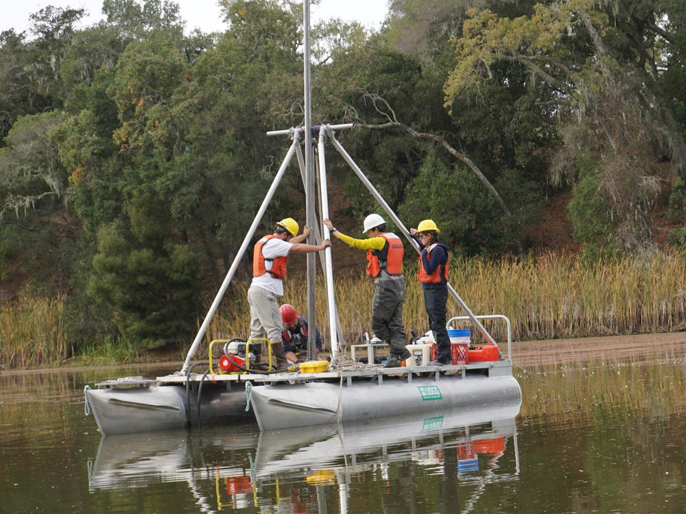 A team from Stanford University took samples of sediment from Searsville Reservoir in California. The site is one of 11 around the world that could end up officially defining the beginning of a new geological period, the Anthropocene Epoch.