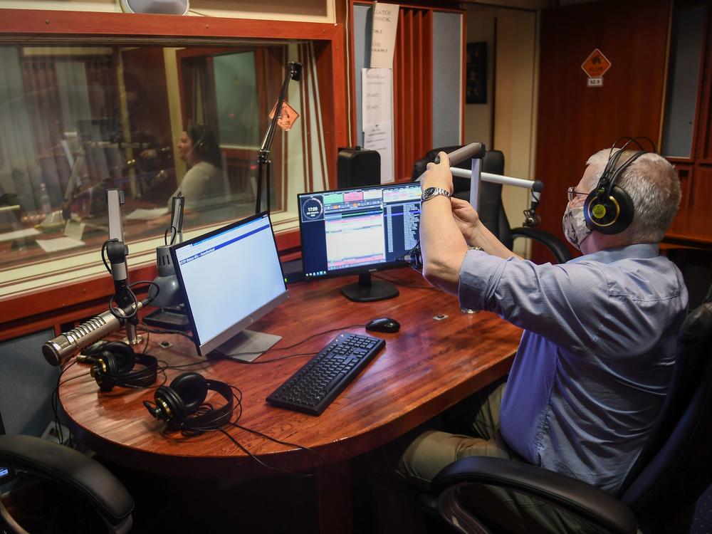 Radio journalists work in the studio at the headquarters of the independent Hungarian radio station, the Klubradio in Budapest on Feb. 9. It was removed from the airways after the national media regulator would not renew its license, raising new press freedom concerns in the European Union member state.