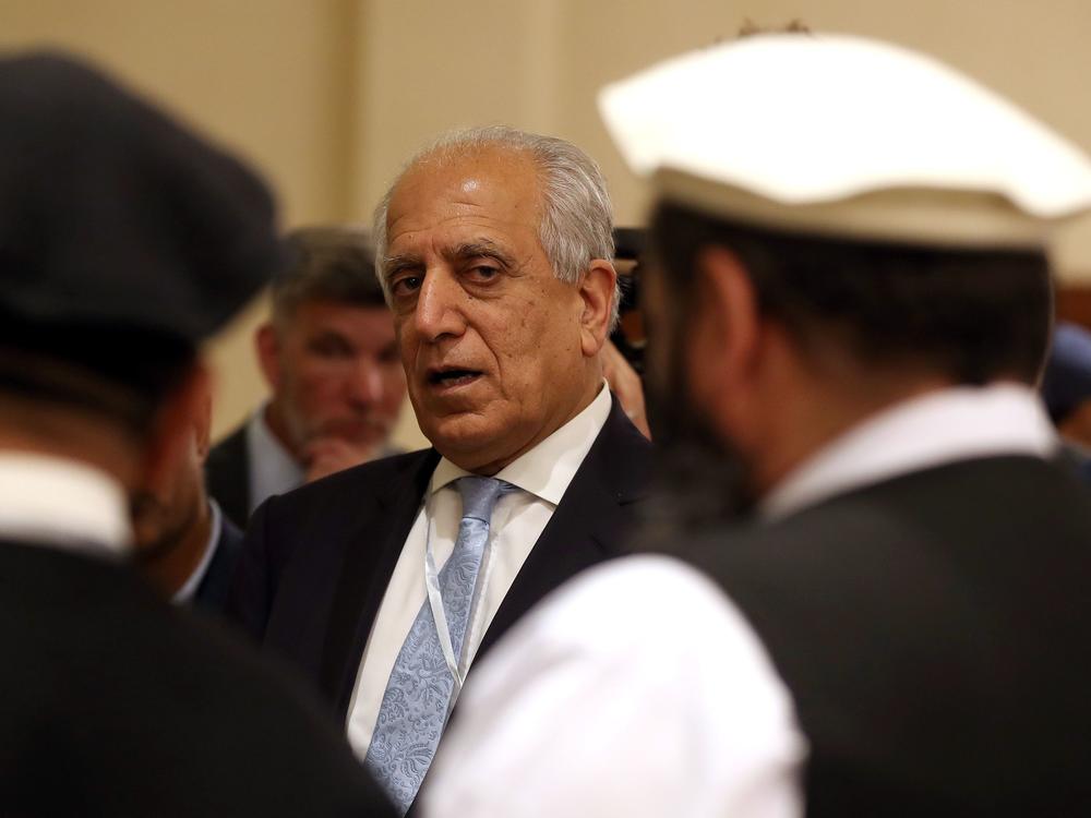 U.S. Special Representative for Afghanistan Reconciliation Zalmay Khalilzad attends the Intra-Afghan Dialogue talks in the Qatari capital Doha in July 2019.