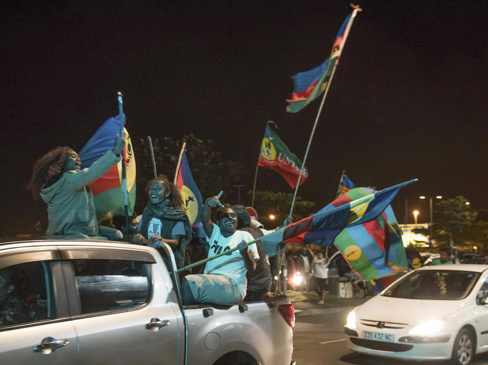Pro-independence supporters celebrate the results of an independence referendum vote in Nouméa, New Caledonia, in October. In a vote that marked a milestone in a three-decade decolonization effort, 46.7% supported independence. Now the Pacific island territory has a government made up mostly of pro-independence politicians and the congress is expected to select a new president this month.