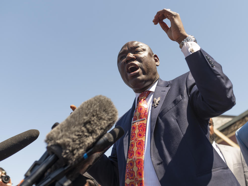 Attorney Ben Crump speaks during a press conference at the site where George Floyd was killed in Minneapolis. Crump has represented numerous families of people killed by police.