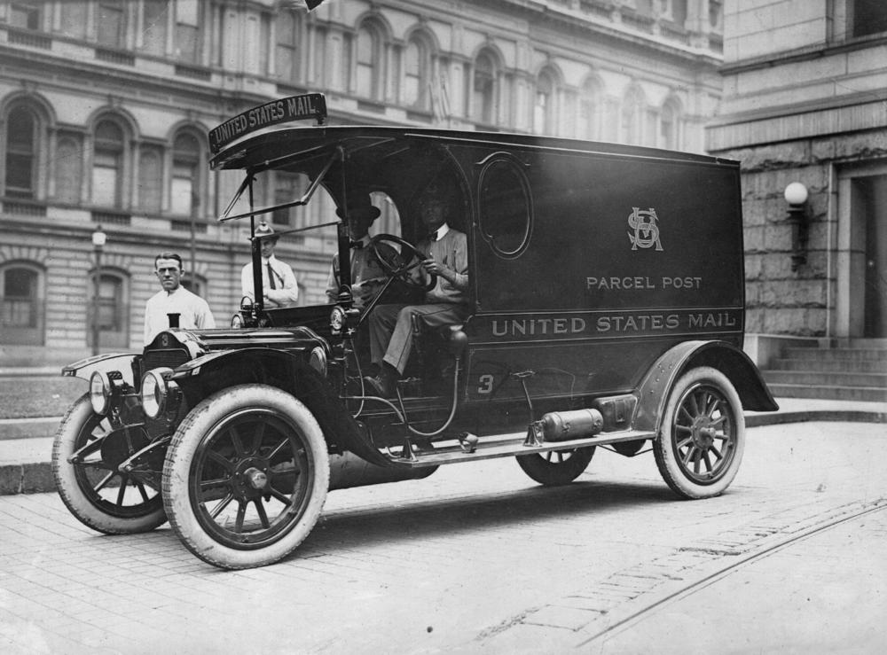 A new truck put into service by the United States Mail for the delivery of Parcel Post in 1910.