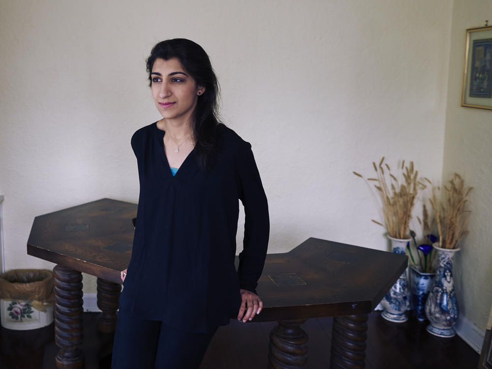 Lina Khan, here at her home in Larchmont, N.Y., in 2017, has been nominated to the Federal Trade Commission.