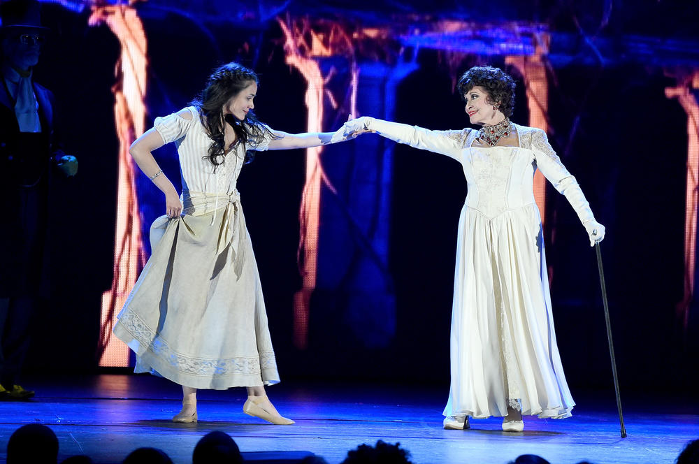 Chita Rivera (right) and Michelle Veintimilla perform at the Tony Awards at Radio City Music Hall on June 7, 2015, in New York City.