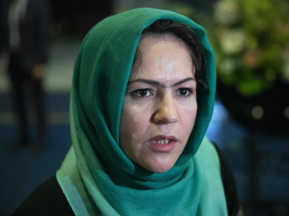 Afghan politician Fawzia Koofi, seen here in 2019, is one of four women on the Afghan government team holding peace talks with the Taliban.