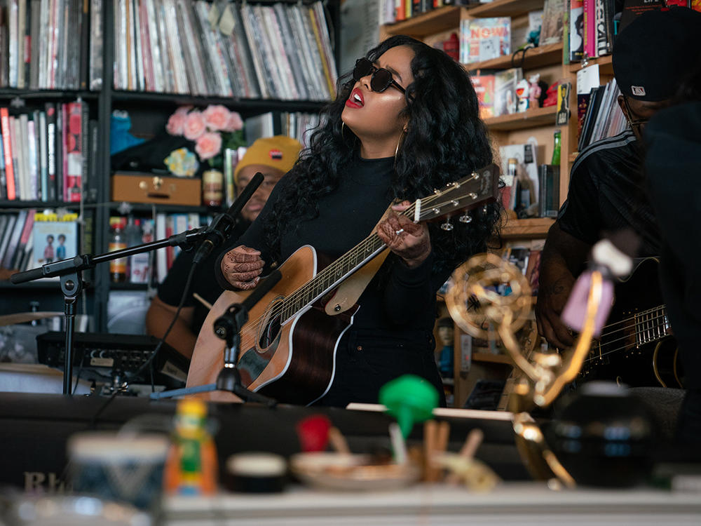 H.E.R. performs a Tiny Desk Concert on Nov. 8, 2018.