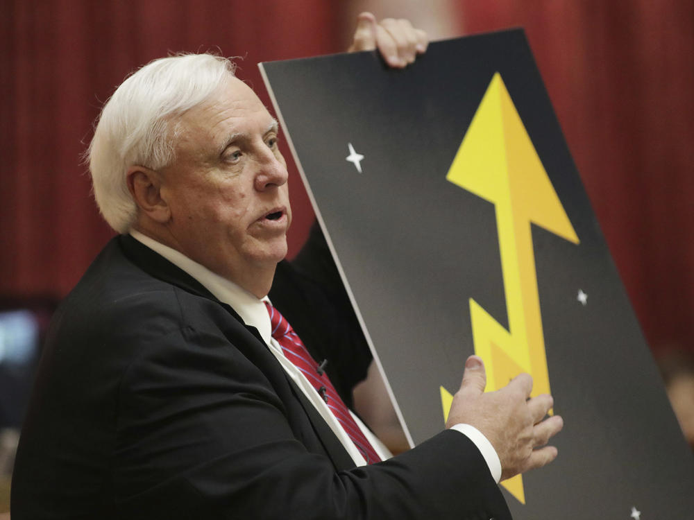 West Virginia Gov. Jim Justice talks about business trajectory during his annual State of the State address on Jan. 8, 2020, in Charleston. Justice has a plan that he says will help his state's population 