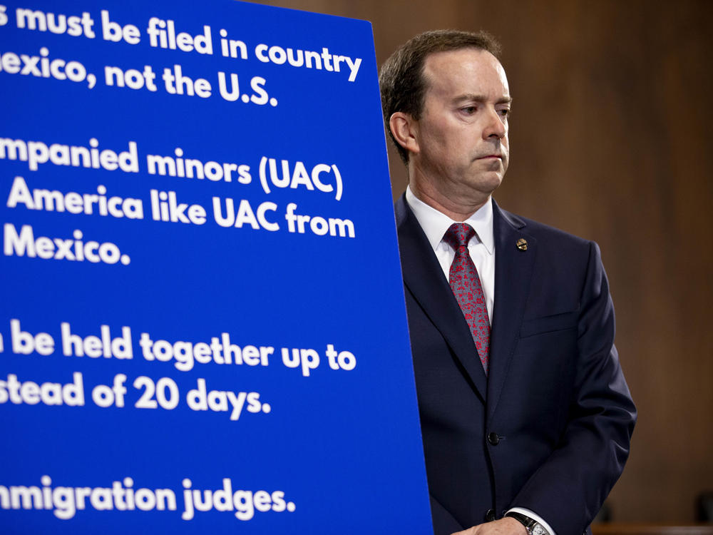 John Sanders, then the acting commissioner of U.S. Customs and Border Protection, attends a news conference on Capitol Hill in 2019 during a surge of migrants at the U.S.-Mexico border, when at least five children died after being detained by federal authorities.