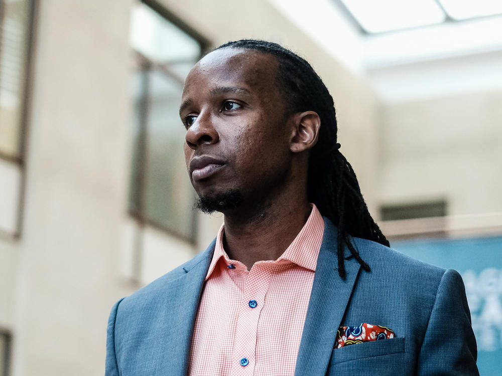Author, professor and anti-racism activist Ibram X. Kendi, pictured in Sept. 2019, is one of the co-founders of <em>The Emancipator</em>. The new publication is the result of a partnership between Boston University's Center for Antiracist Research, which Kendi leads, and T<em>he</em> <em>Boston Globe</em> newspaper.