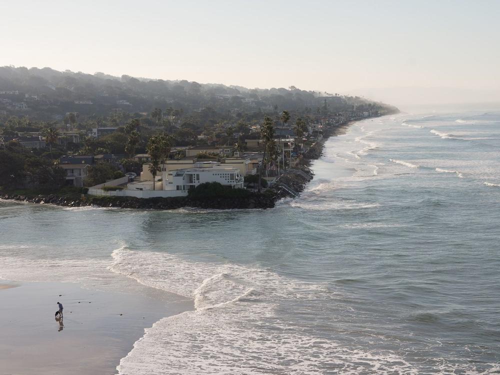 Water is reaching sea walls more frequently during high tides and storm events, say residents of Del Mar, Calif.