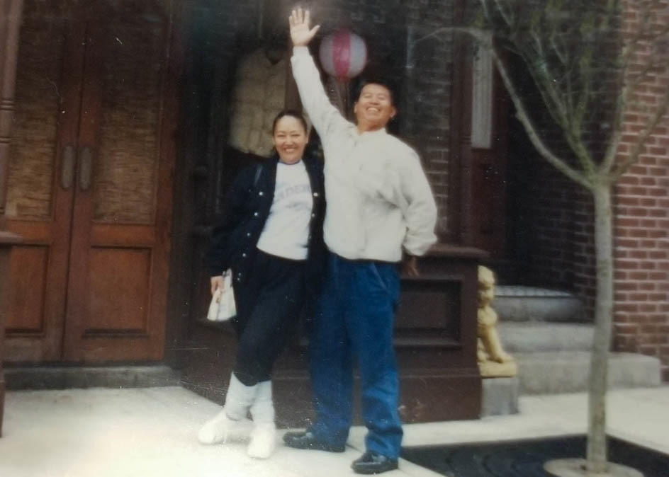 Angela and George, pictured in Los Angeles' Chinatown, in 1988.