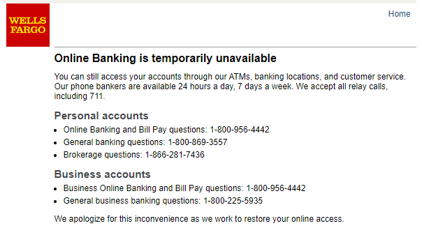 Wells Fargo customers looking to see if their stimulus money from the federal government has hit their account got this message.