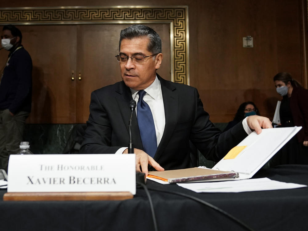 Xavier Becerra, seen here during his February confirmation hearing, has been confirmed by the U.S. Senate as the Secretary of Health and Human Services.