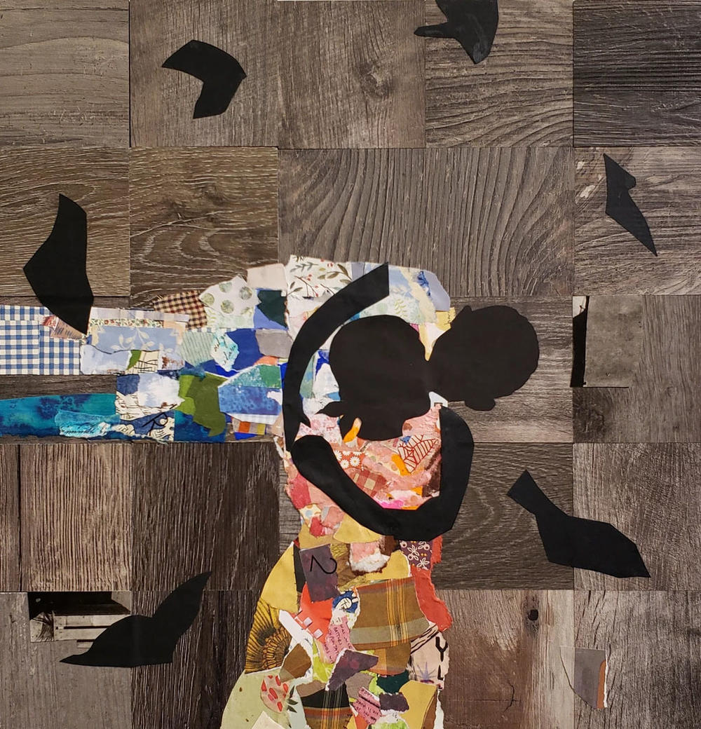 James E. Ransome, <em>Love, </em>paper on vinyl tiles