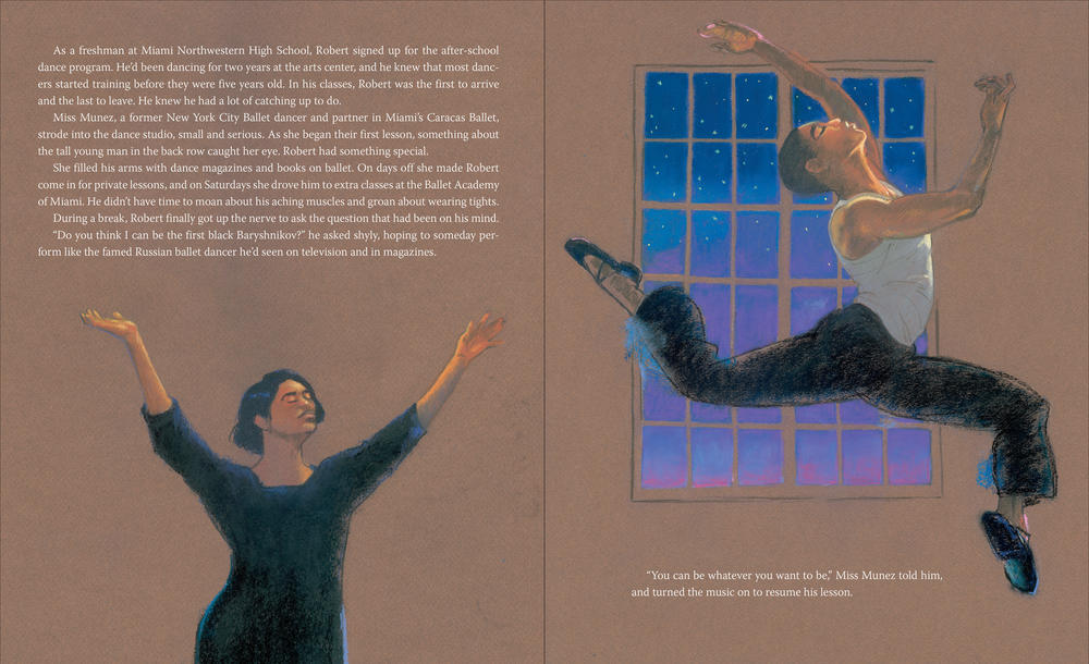 <em>My Story, My Dance: Robert Battle's Journey to Alvin Ailey </em>written by Lesa Cline-Ransome, illustrated by James E. Ransome