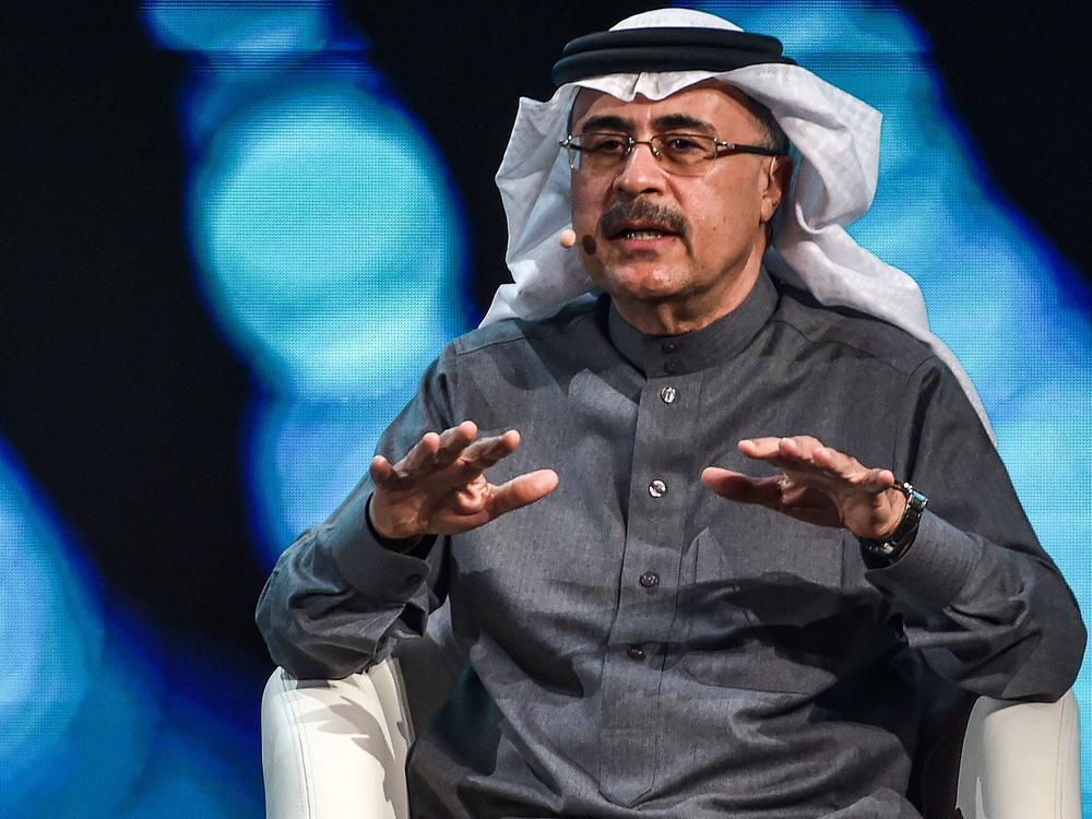 Amin Nasser, president and chief executive officer of Saudi Aramco, speaks during the fourth edition of the Future Investment Initiative conference at the Ritz-Carlton hotel on Jan. 27, in Riyadh, Saudi Arabia.
