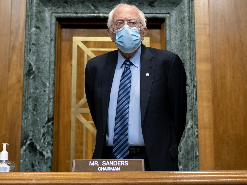 Sen. Bernie Sanders, chairman of the Budget Committee, on Capitol Hill in February.